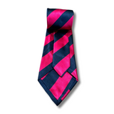 Red & Black Striped Woven Silk Tie Hand Finished