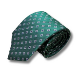 Bottle Green Floral Motif Woven Silk Tie Hand Finished