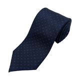 Navy Neat Flower Screen Printed Silk Tie