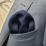 Midnight Navy Plain Silk Pocket Square