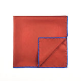 Deep Red and Blue Shoe String 2 Colour Silk Pocket Square