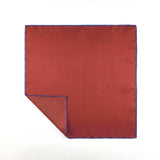 Deep Red and Blue Shoe String 2 Colour Silk Pocket Square