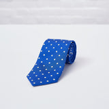 Blue Large Spot Printed Silk Tie