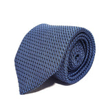 Blue Plain Weave Formal Silk Tie Hand Finished - British Made