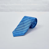 Blue Royal Striped Woven Silk Tie - British Made
