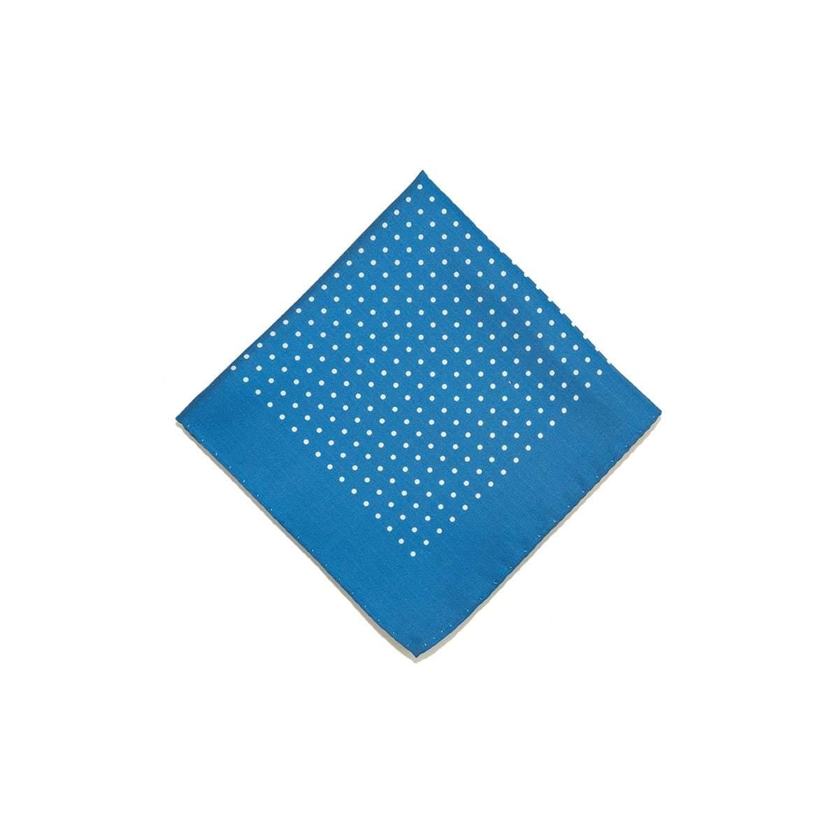 Blue White Classic Spot Print Silk Pocket Square - British Made