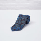 Brown Paisley Woven Silk Tie - British Made