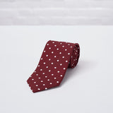 Burgundy Large Spot Printed Silk Tie