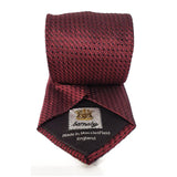 Dark Red Plain Weave Formal Silk Tie Hand Finished - British Made