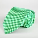 Green Chequered Silk Tie - British Made