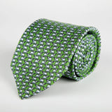 Green Elephant Printed Silk Tie Hand Finished