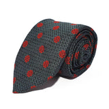 Green Flower Woven Silk Tie Hand Finished - British Made