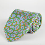 Green Paisley Printed Silk Tie