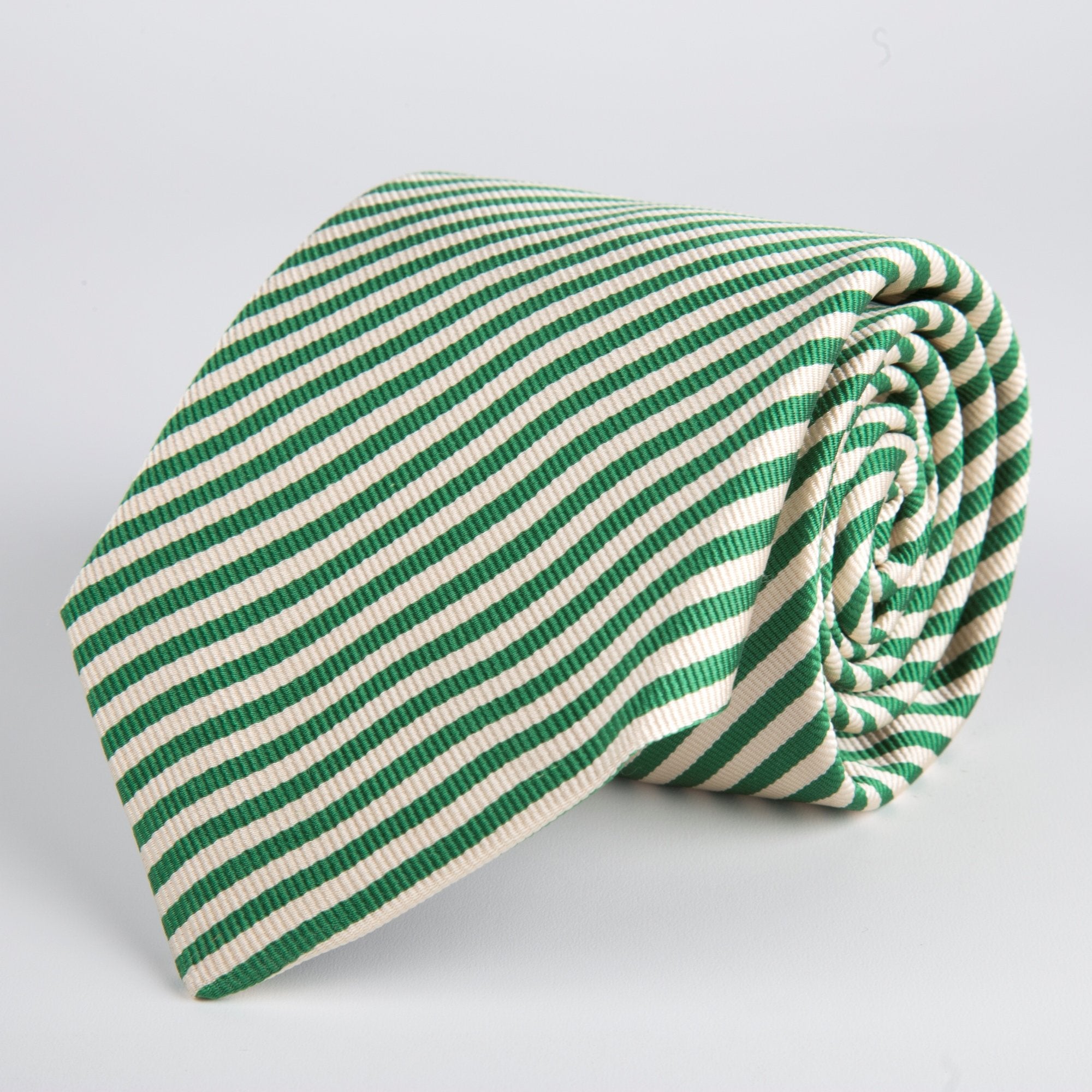 Green Two Colour Woven Silk Tie - British Made