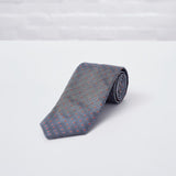 Grey Daisy Woven Silk Tie - British Made