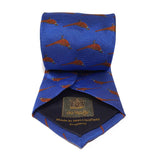 Light Blue Pheasant Woven Silk Tie Hand Finished - British Made