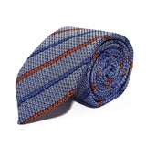 Light Blue Stripe Silk Tie Woven Hand Finished