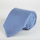 Marine Chequered Silk Tie - British Made