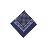 Navy Red Circle Geometric Silk Pocket Square - British Made