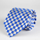 Navy Square Repp Woven Silk Tie - British Made