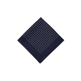 Navy White Classic Spot Print Silk Pocket Square - British Made