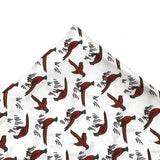 Pheasant Silk Pocket Square Navy Border - British Made