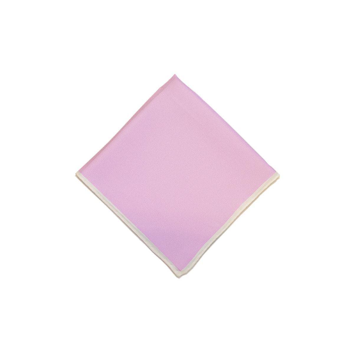 Pink Cream Shoe String 2 Colour Silk Pocket Square - British Made