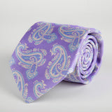 Purple Floral Paisley Woven Silk Tie Hand Finished