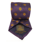 Purple Flower Woven Silk Tie Hand Finished - British Made