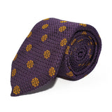 Purple Flower Woven Silk Tie Hand Finished