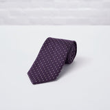 Purple Spot Woven Silk Tie - British Made