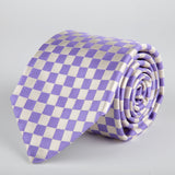 Purple Square Repp Woven Silk Tie - British Made