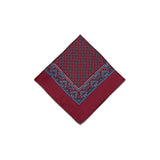 Red Blue Circle Geometric Silk Pocket Square - British Made