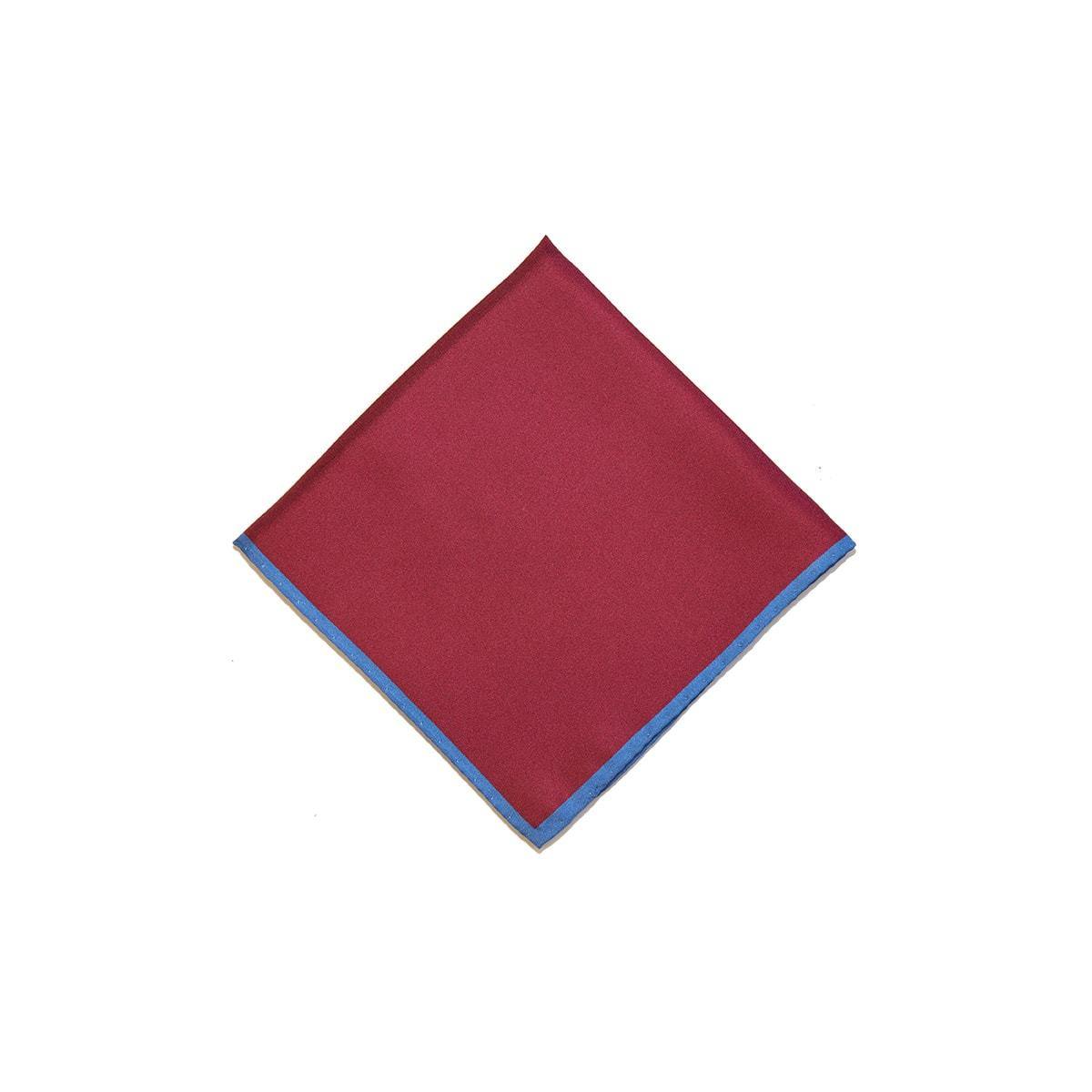 Red Blue Shoe String 2 Colour Silk Pocket Square - British Made