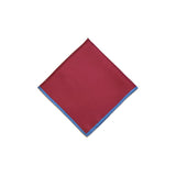 Red Blue Shoe String 2 Colour Silk Pocket Square