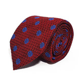 Red Flower Woven Silk Tie Hand Finished - British Made
