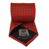Red Neats Printed Silk Tie Hand Finished - British Made