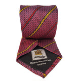 Sea Green Stripe Silk Tie Woven Hand Finished - British Made
