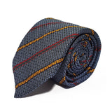 Sea Green Stripe Silk Tie Woven Hand Finished - British Made