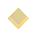 Yellow Blue Classic Spot Print Silk Pocket Square - British Made