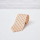 Yellow Large Spot Printed Silk Tie - British Made