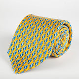 Yellow Seahorse Printed Silk Tie Hand Finished - British Made